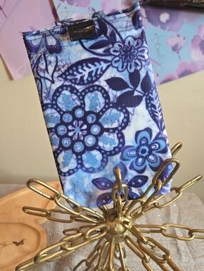 Floral Blue Patterned Home Accent Pouch by